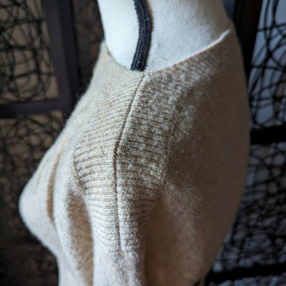 Ann Taylor Factory Petite XS Tan Sweater With Built-in Tie Belt EUC - Picture 3 of 10